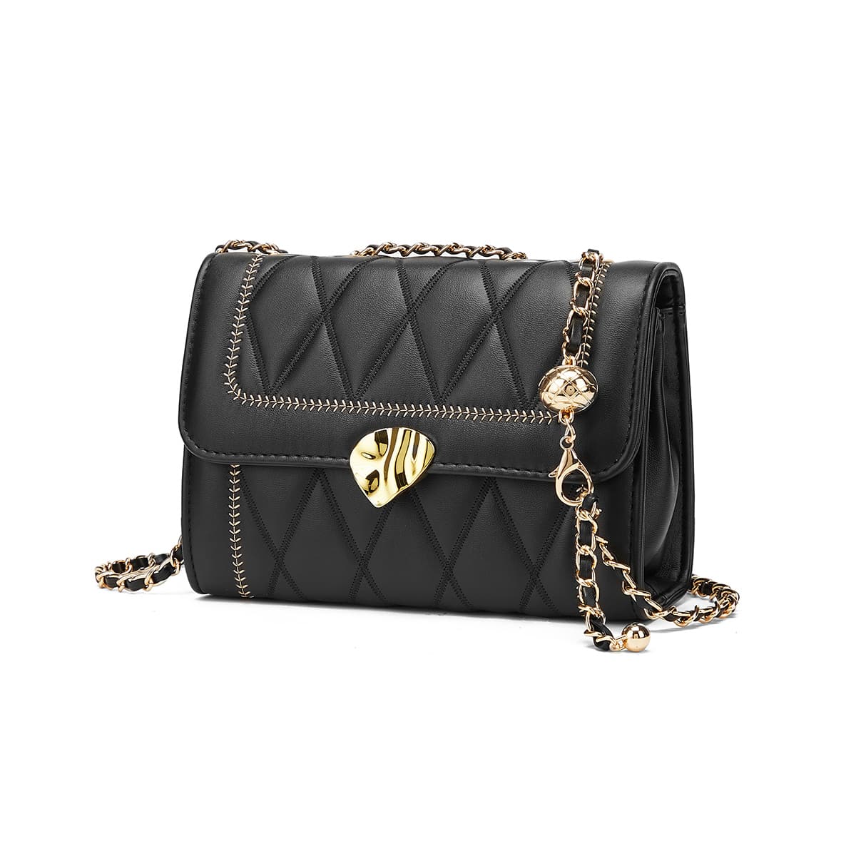 CORALDAISY Сумка через плечо из синтетической кожи, сумка через плечо женская, черная/белая