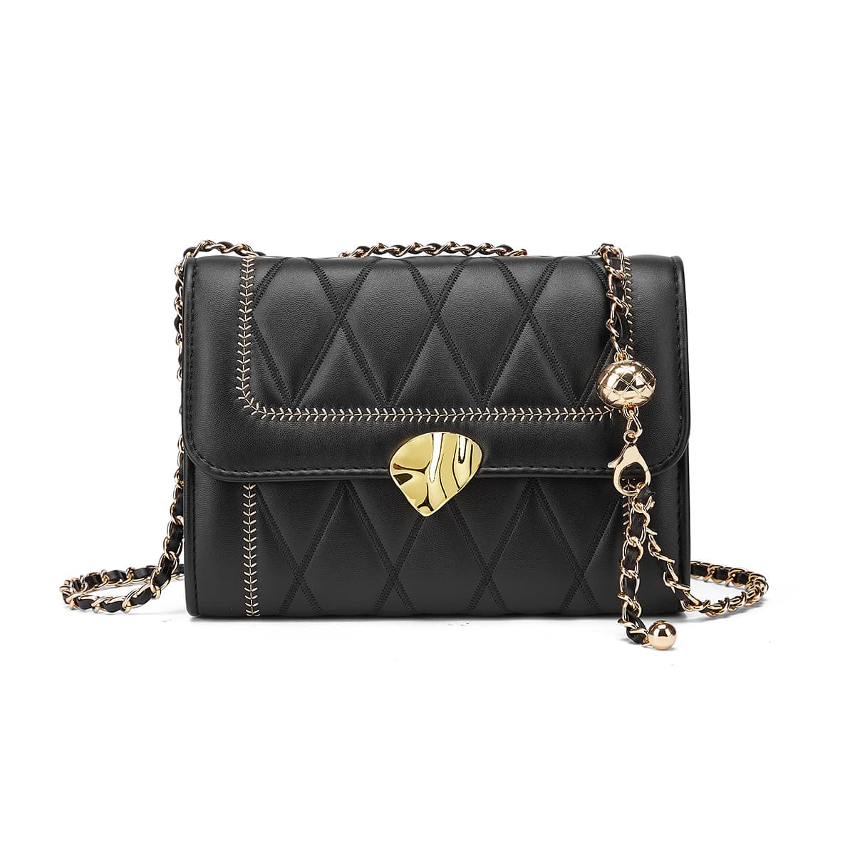 CORALDAISY Сумка через плечо из синтетической кожи, сумка через плечо женская, черная/белая