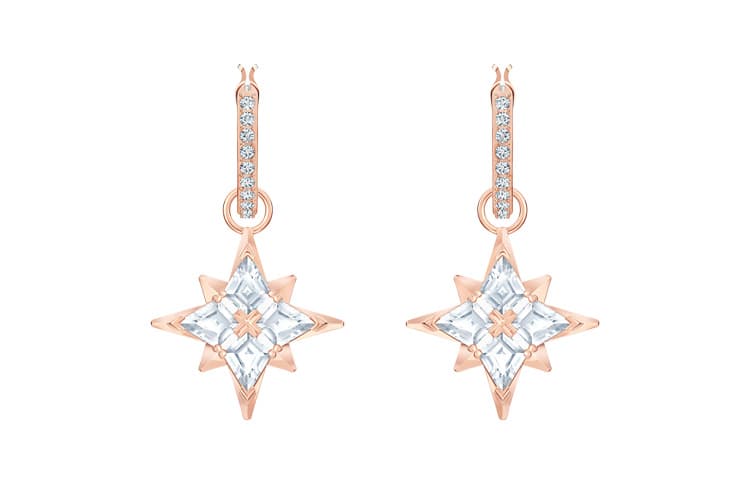 Женские серьги с искусственными кристаллами Swarovski, розовое золото