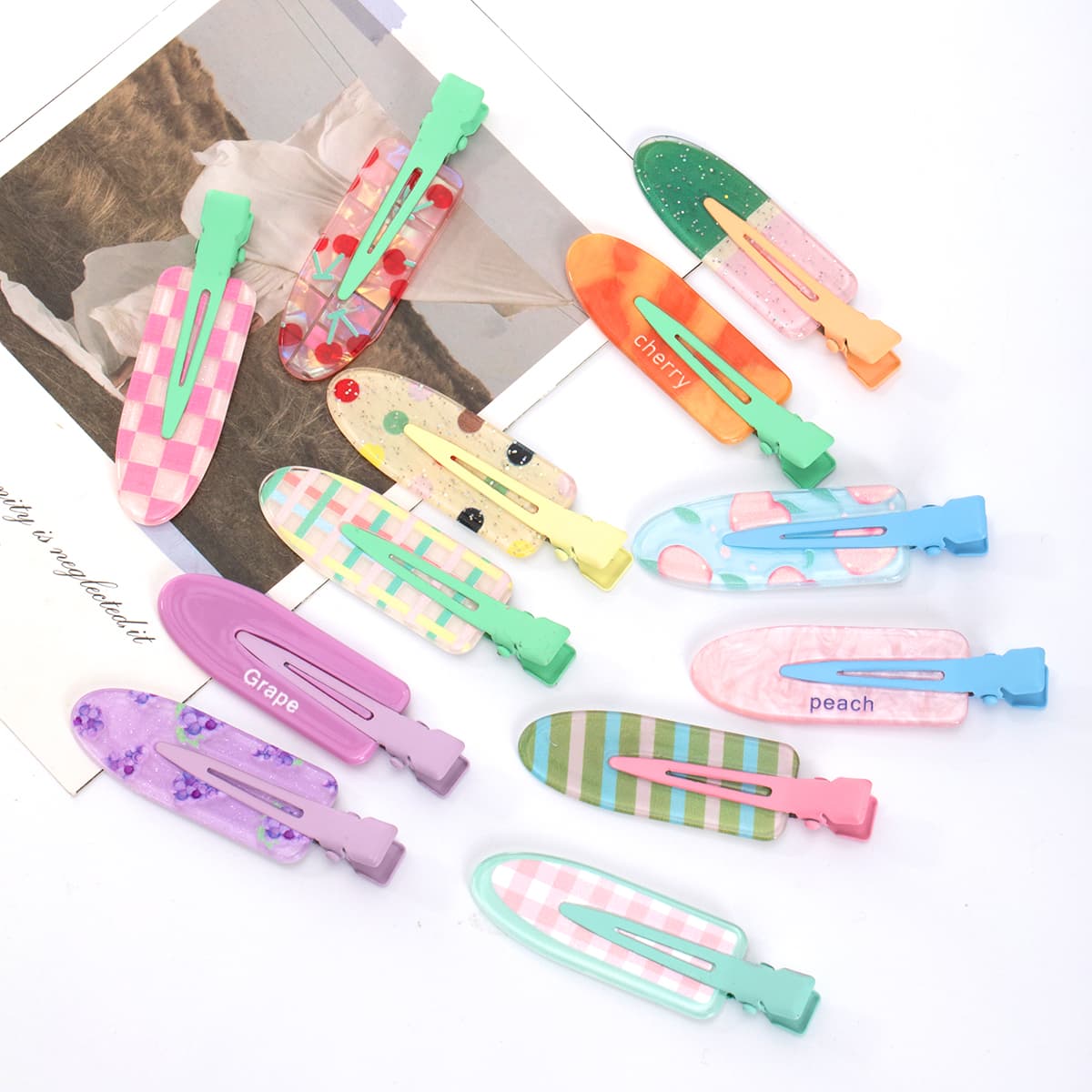 Женские акриловые заколки для волос ZANC, разные цвета