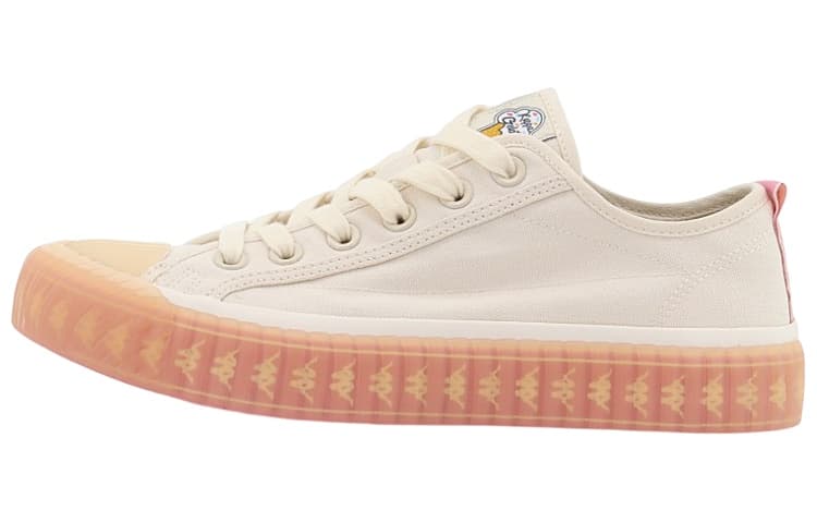 Kappa Anti-Slip Wear-Resistant Low-Top Canvas Shoes Women's White Pink