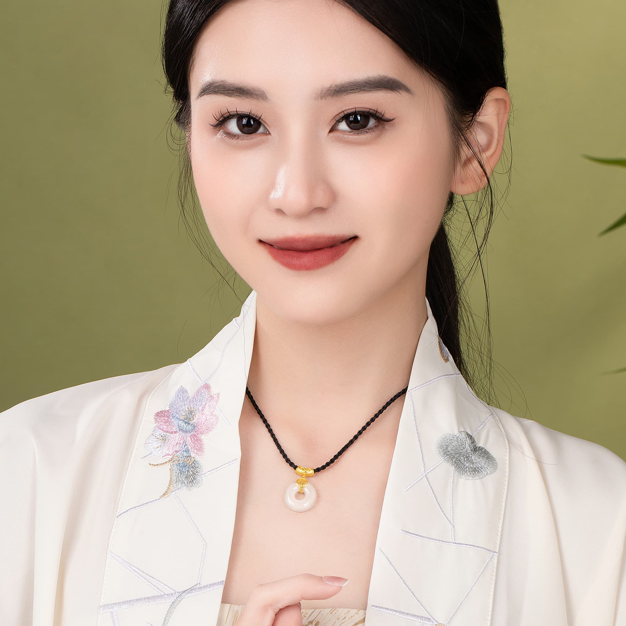 Ожерелье из халцедона Lao Feng Xiang для девочек, женское