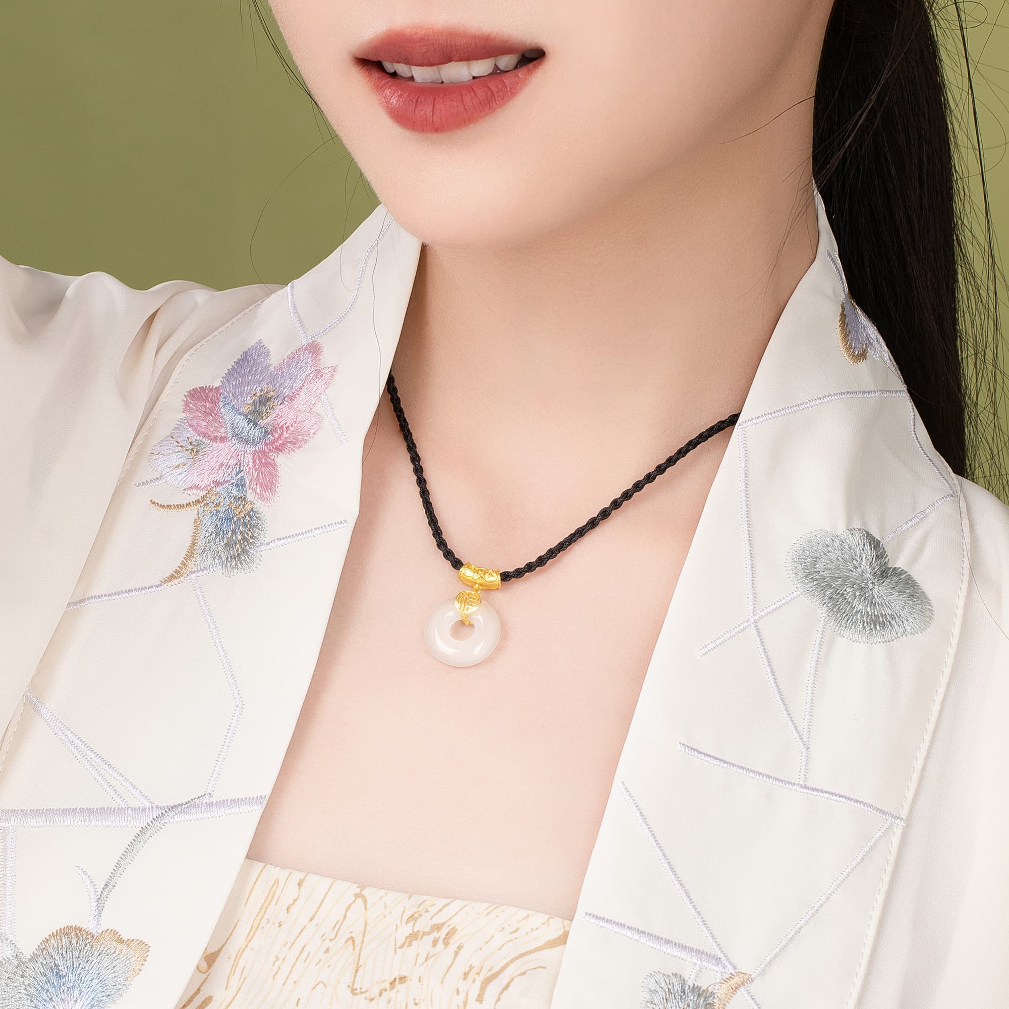 Ожерелье из халцедона Lao Feng Xiang для девочек, женское