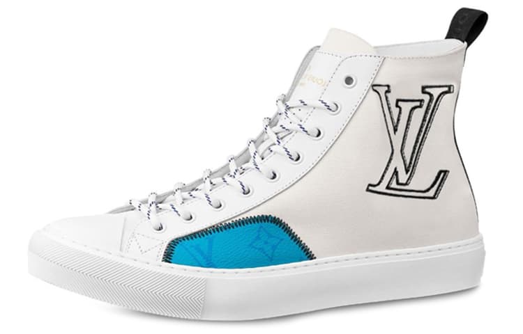 LOUIS VUITTON Tattoo Ankle Sneakers 'White Black With Blue Monogram'