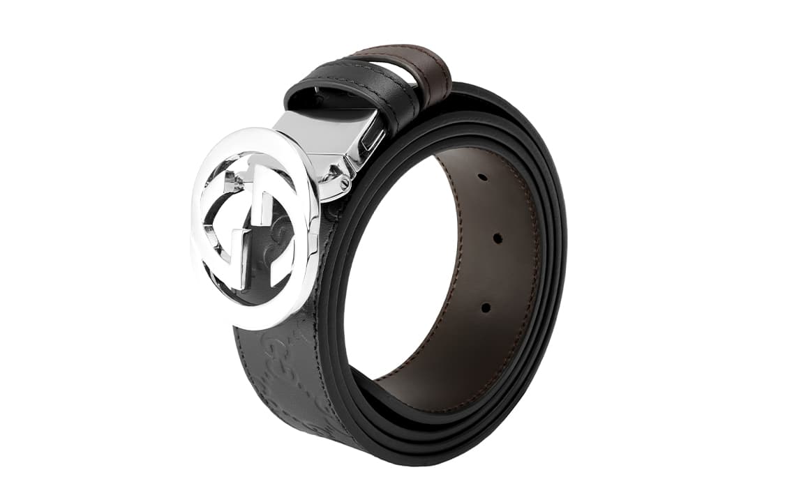 Двусторонний фирменный ремень GUCCI