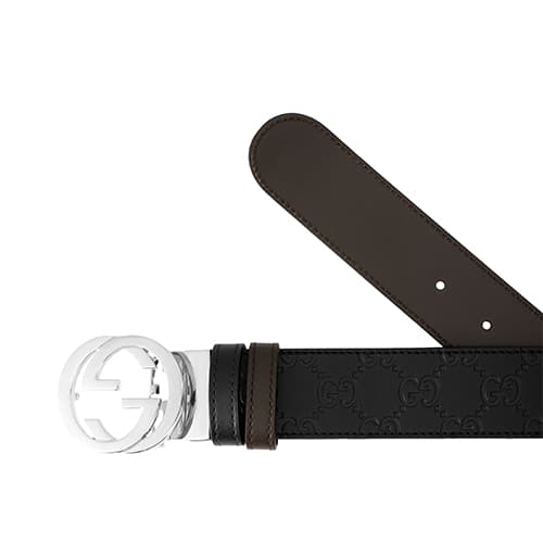 Двусторонний фирменный ремень GUCCI