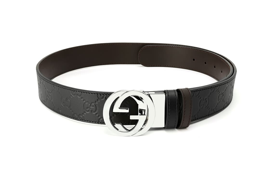 Двусторонний фирменный ремень GUCCI