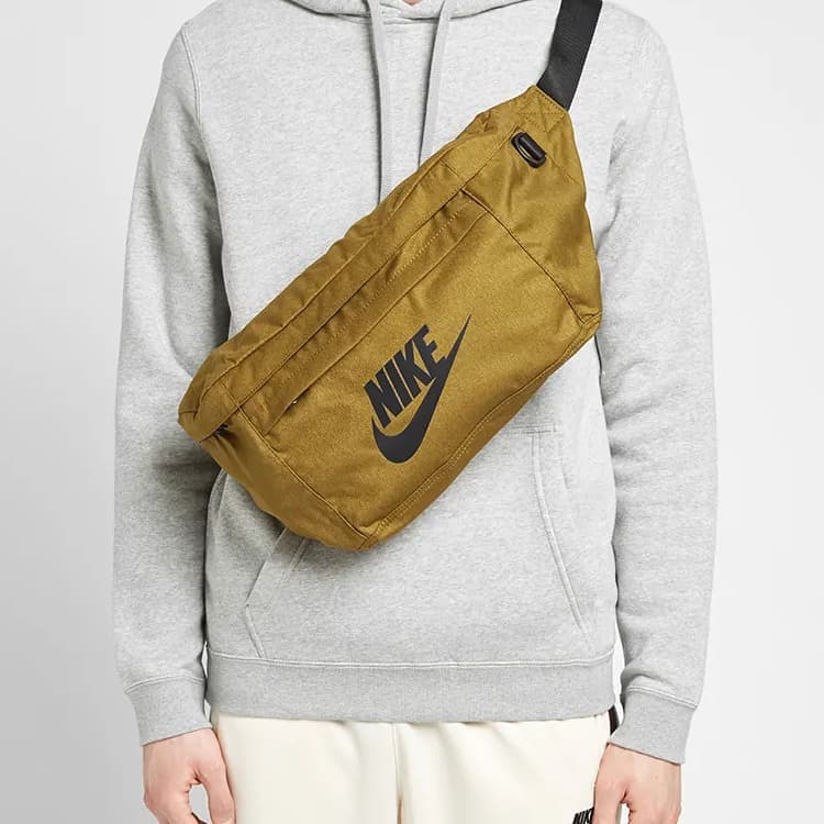 Сумка-слинг из полиэстера Nike, поясная сумка, маленький размер, унисекс, оливково-зеленый