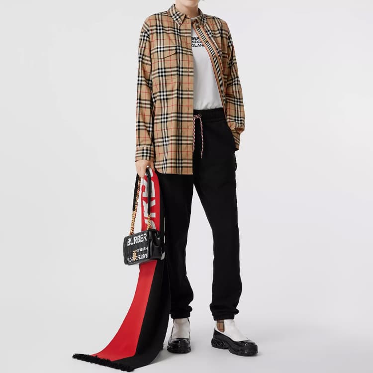 Рубашка оверсайз в клетку Burberry в винтажную клетку