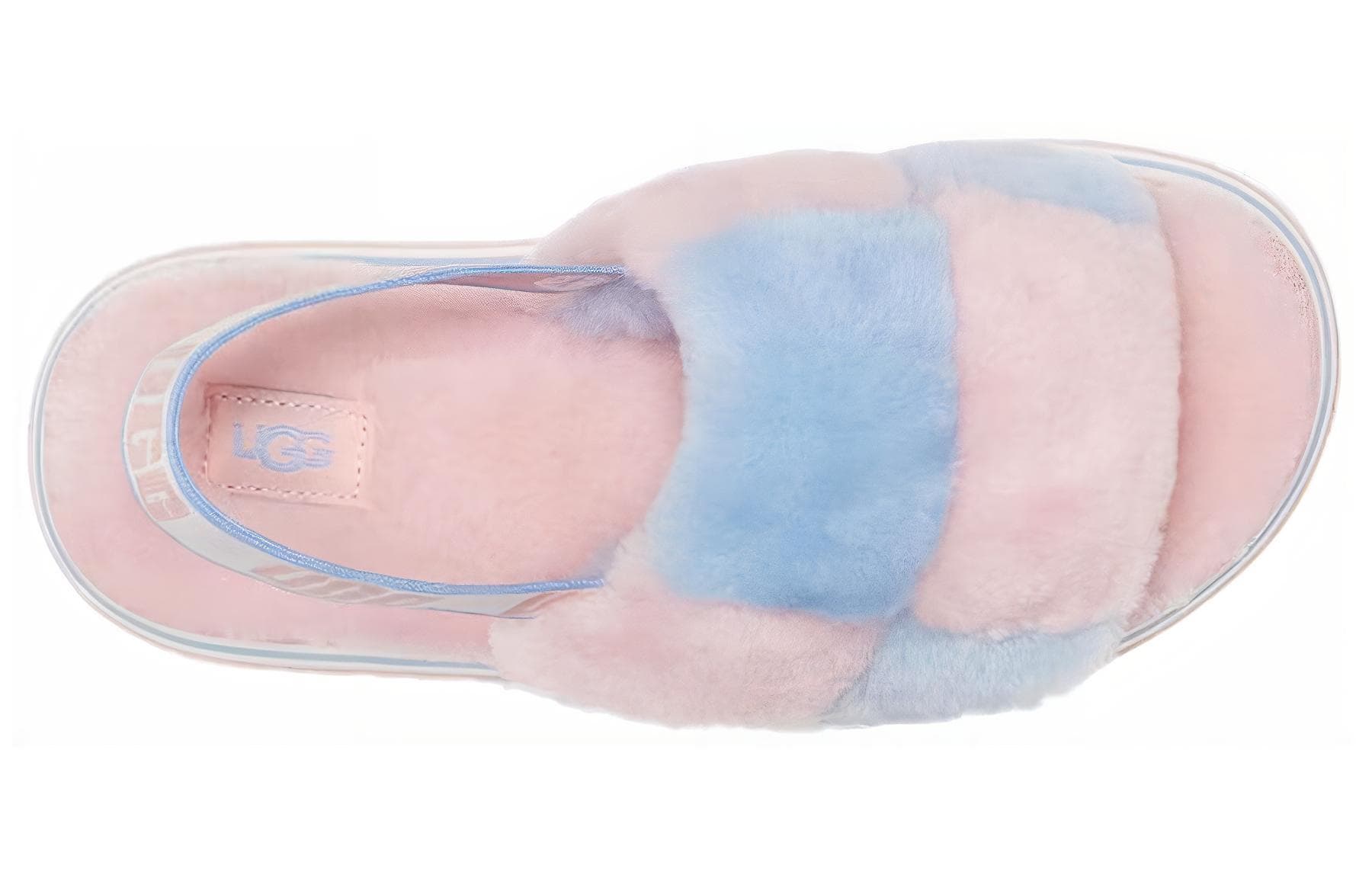 Шлепанцы UGG Disco Checker на толстой подошве, розовые, синие, женские