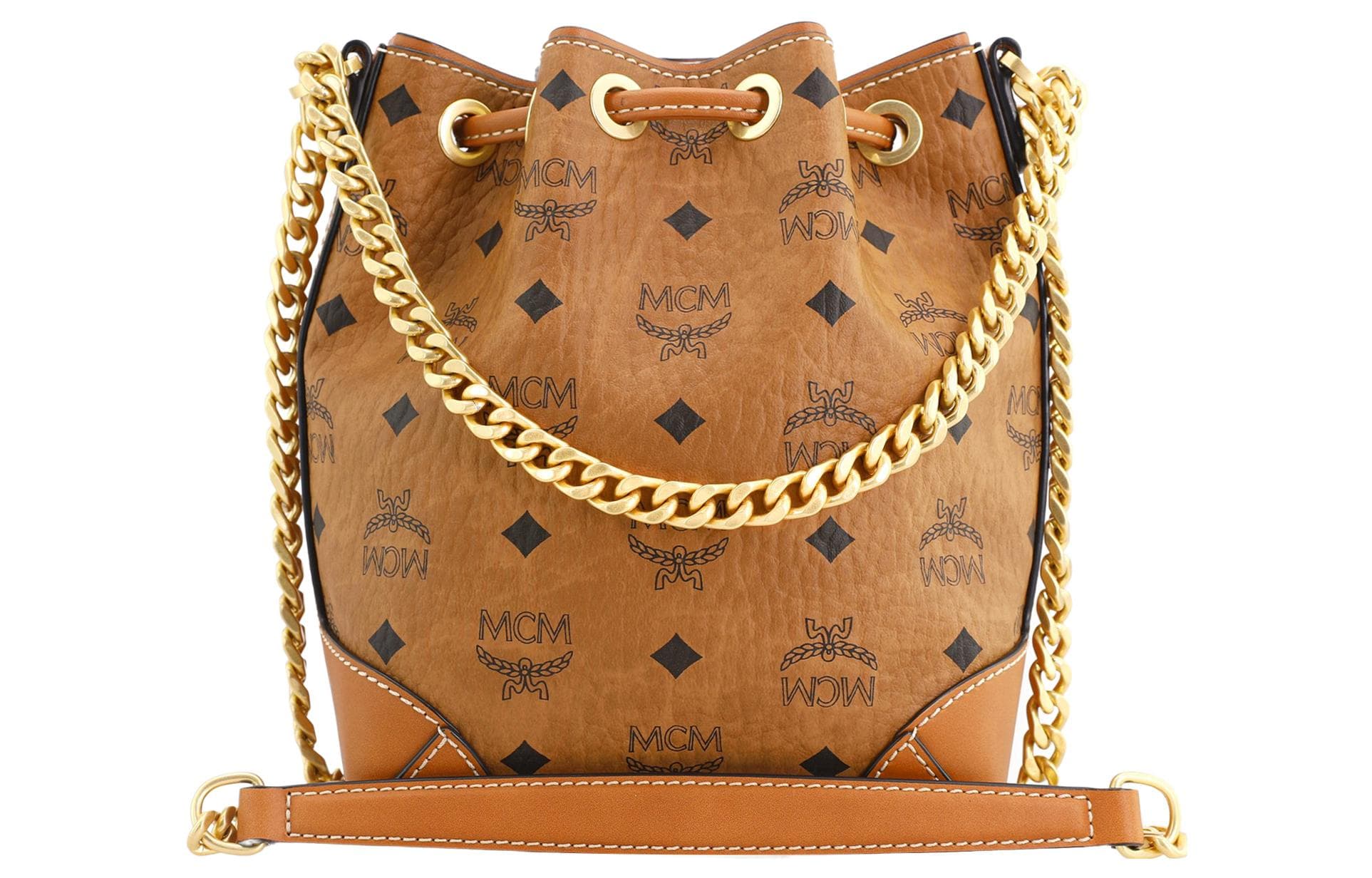 MCM Soft Berlin Сумка на шнурке Mini Visetos Cognac