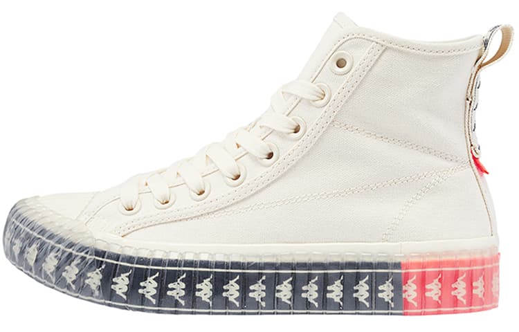 Kappa KOLUMN Breathable Lightweight High-Top Skateboard Shoes Unisex White Red
