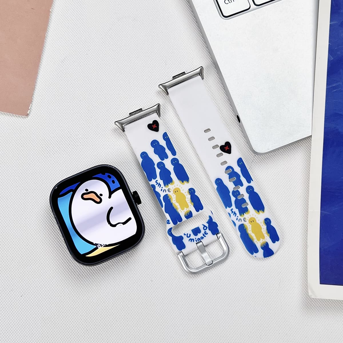 CHENSONG Ремешок Красный Бежевый Совместимый силиконовый материал