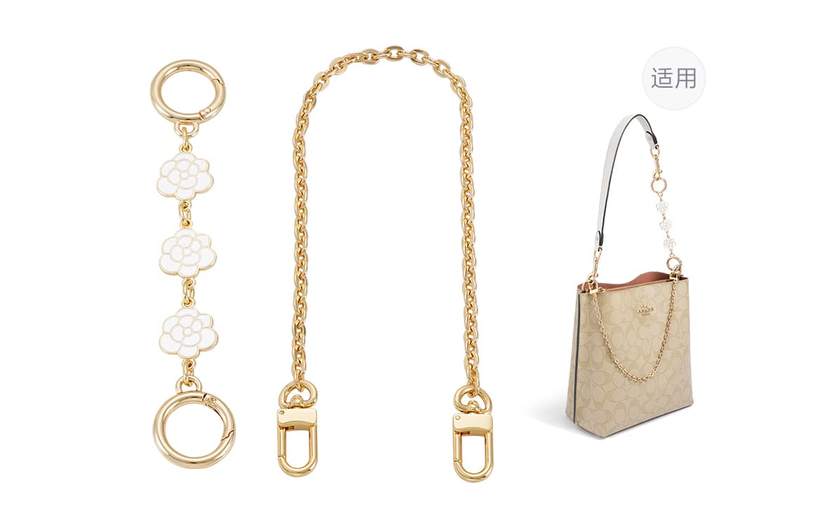 Lan Bao Fan Alloy Metal Bag Accessory Unisex Gold tone