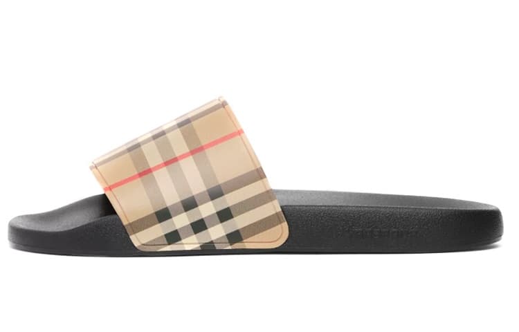 Burberry Furley Check Slides Archive Beige