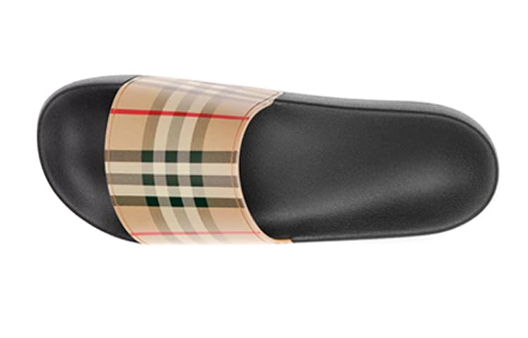 Шлепанцы в клетку Burberry Furley Archive бежевые