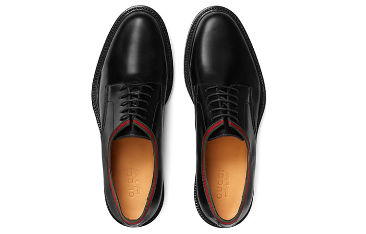 GUCCI Web Lace Up, черный, зеленый, красный