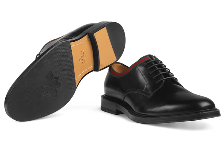 GUCCI Web Lace Up, черный, зеленый, красный