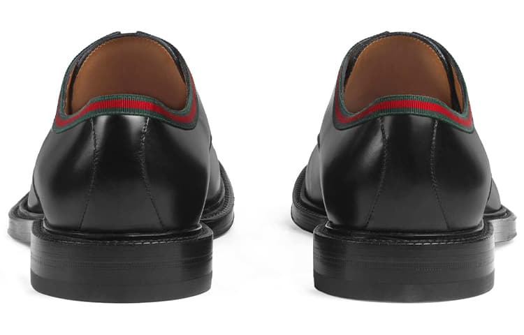 GUCCI Web Lace Up, черный, зеленый, красный