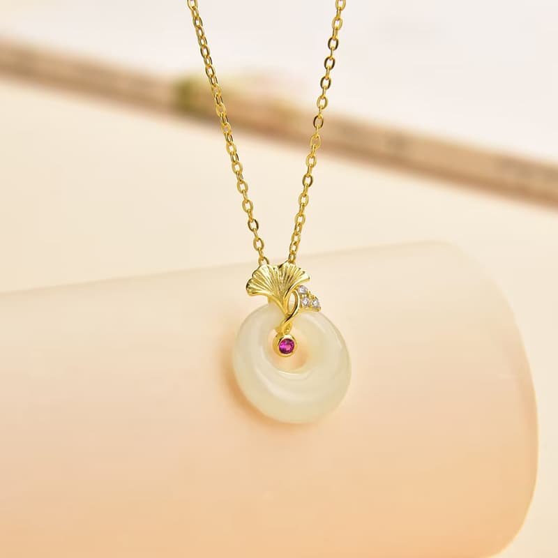 Ожерелья ORTAFFA, женские бледно-зеленовато-белые нефритовые ожерелья