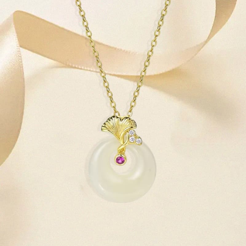 Ожерелья ORTAFFA, женские бледно-зеленовато-белые нефритовые ожерелья