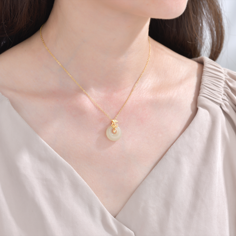 Ожерелья ORTAFFA, женские бледно-зеленовато-белые нефритовые ожерелья