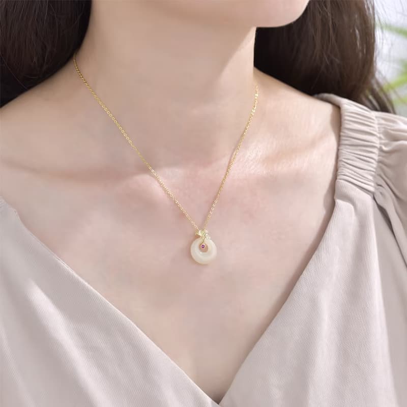 Ожерелья ORTAFFA, женские бледно-зеленовато-белые нефритовые ожерелья