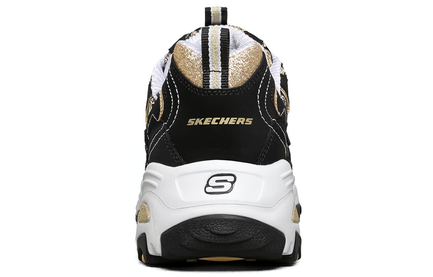 Женские кроссовки Skechers D Lites 1.0 черные/белые/золотистые