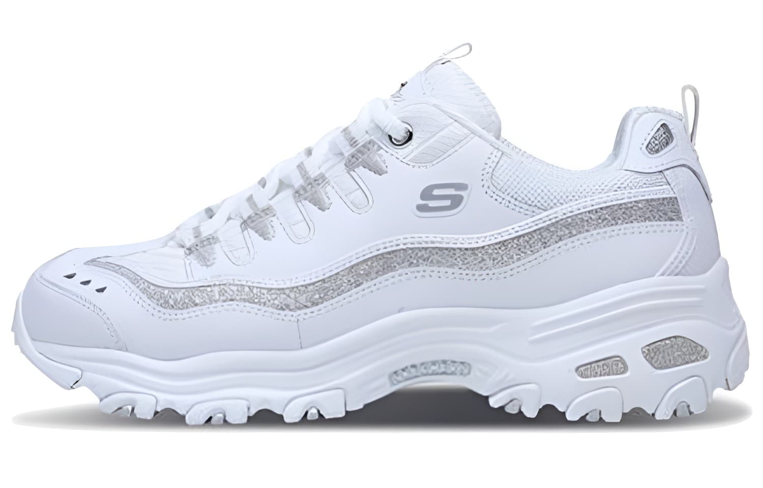 Skechers D'lites Now & Then 'White Silver' Women's