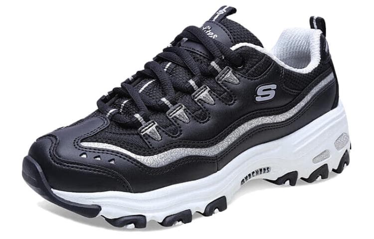 Skechers D'Lites D'LITES Now & then Y2K винтажные кроссовки низкие массивные кроссовки женские черные, белые, серебристые