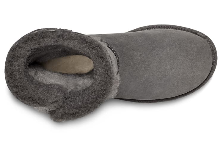 UGG Bailey Button UGG с подвеской в ​​виде металлического алфавита, женские на флисовой подкладке, «серые»