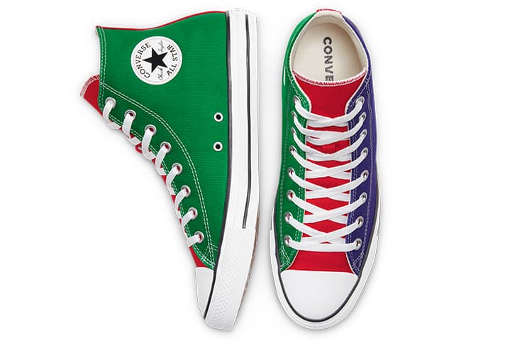Конверсы Chuck Taylor All Star, зеленый, красный, фиолетовый