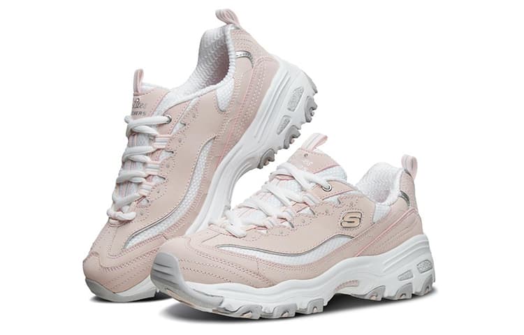 Модные кроссовки Skechers D'lites розовые/белые женские