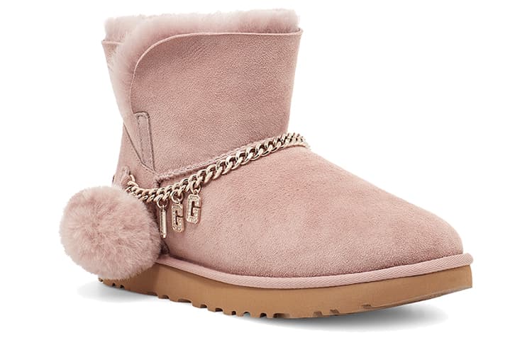 UGG Classic Charm Mini, розовые женские теплые вещи на флисовой подкладке