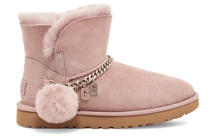 UGG Classic Charm Mini, розовые женские теплые вещи на флисовой подкладке