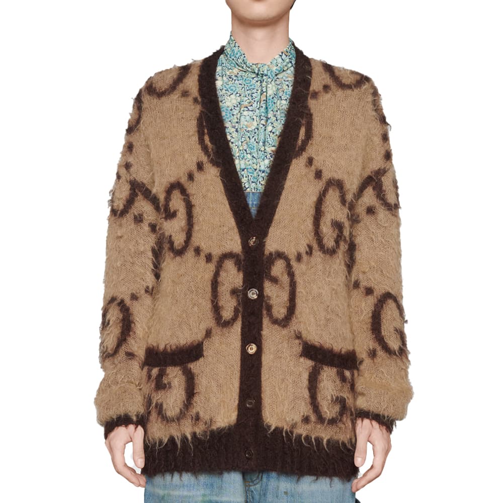 GUCCI Двусторонний жаккардовый кардиган с узором GG