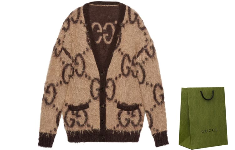 GUCCI Двусторонний жаккардовый кардиган с узором GG