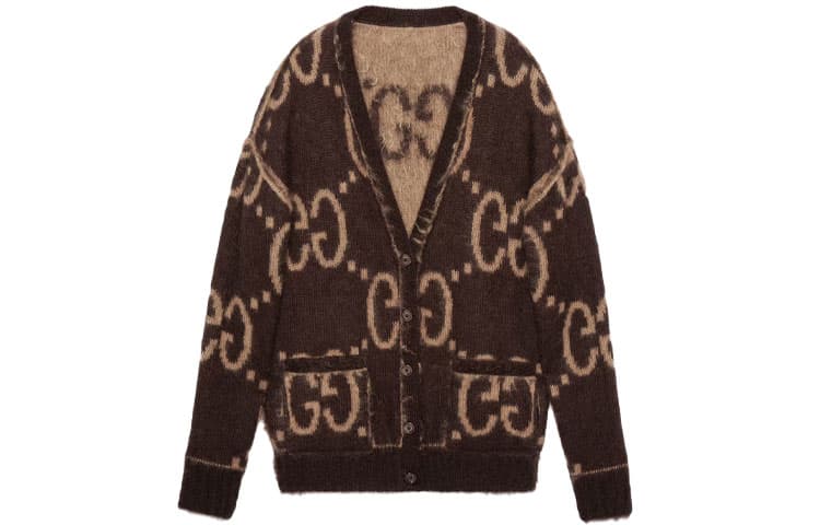 GUCCI Двусторонний жаккардовый кардиган с узором GG