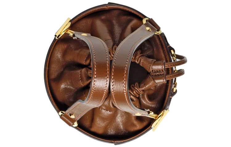 GUCCI Horsebit 1955 Холст с кожаной сумкой-мешком, маленькая женская сумка на плечо черного и коричневого цвета