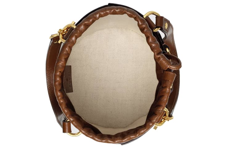 GUCCI Horsebit 1955 Холст с кожаной сумкой-мешком, маленькая женская сумка на плечо черного и коричневого цвета