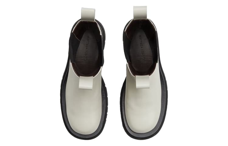 Короткие ботинки челси Bottega Veneta Lug Chelsea, женские, белые, черные