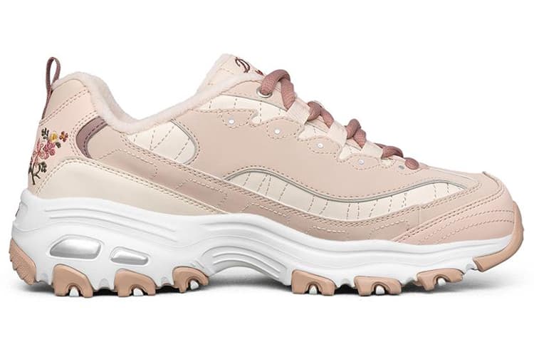 Skechers D'lites 1.0 Кроссовки с низким верхом и толстой подошвой, розовые/белые женские