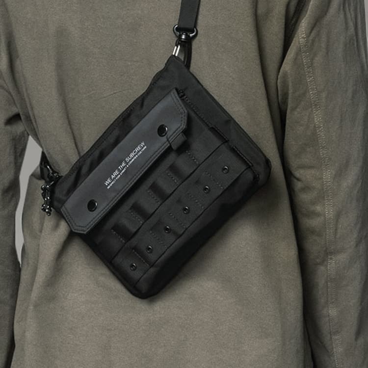 Сумка-конверт Subcrew из полиэстера, маленькая квадратная сумка, сумка через плечо, обычная мужская черная сумка