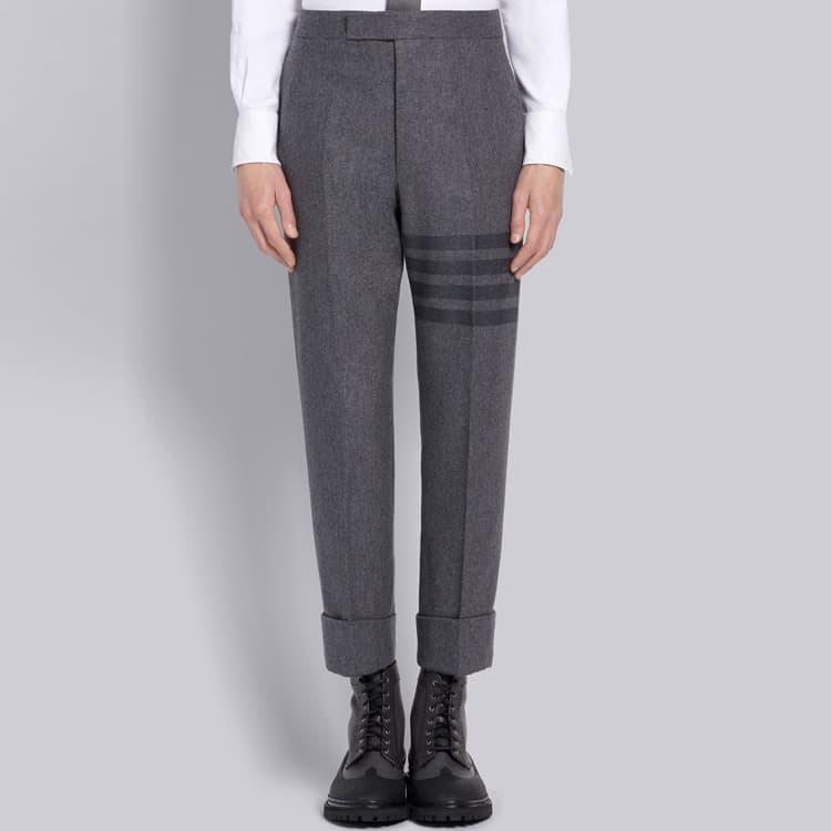 THOM BROWNE Фланелевые брюки в тон с 4 перемычками