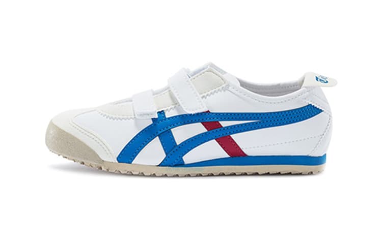 Onitsuka Tiger MEXICO 66 Low-Top Sports Casual Shoes White Blue Red Children Aged 3-7 Years Old