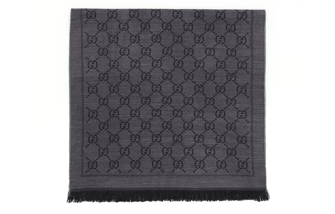 Вязаный шарф GUCCI Gg с жаккардовым узором