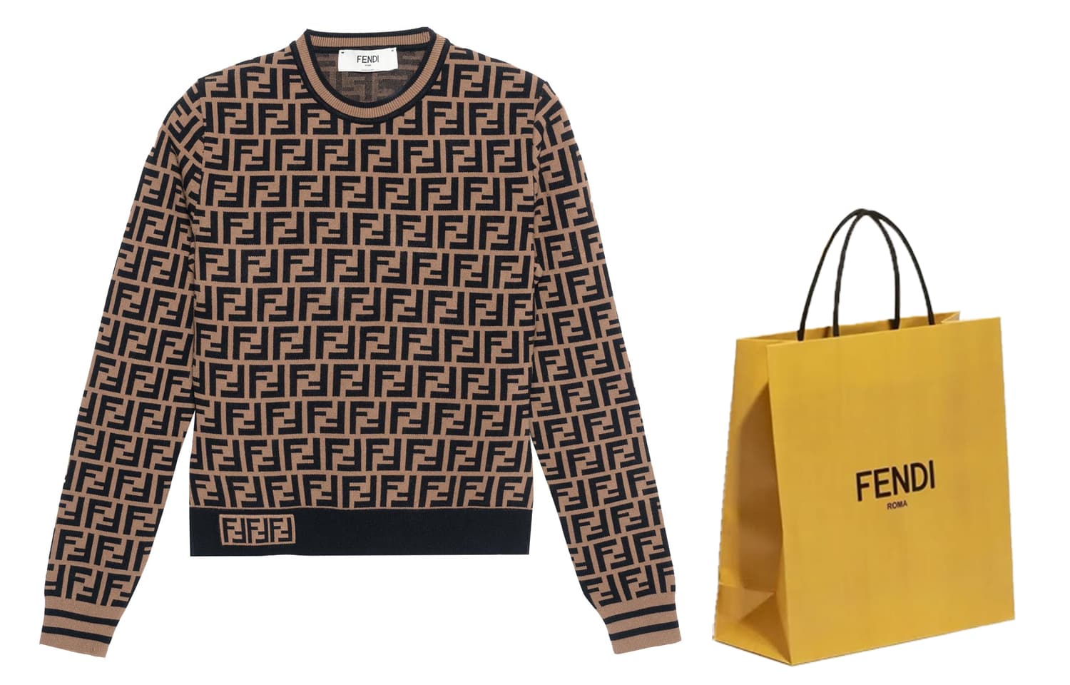 Джемпер с длинными рукавами FENDI с монограммой