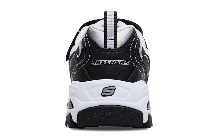 Skechers, устойчивая к ударам и истиранию низкая детская обувь для повседневной жизни, черный, белый цвет