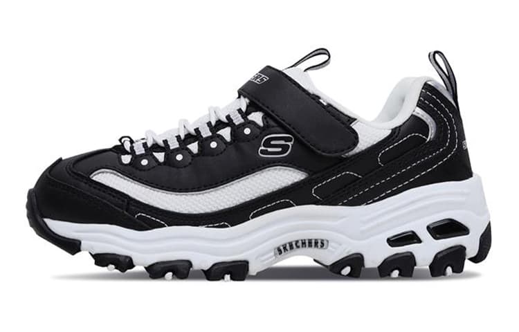 Skechers Anti Kick And Abrasion Resistant Low Top Kids Lifestyle Shoes Black White