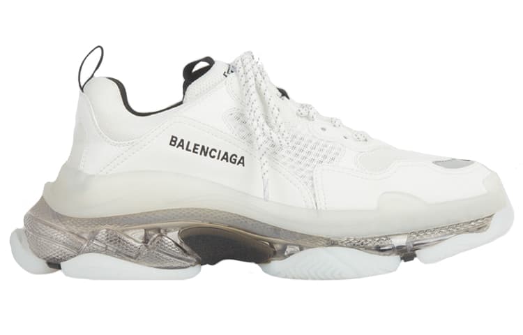 Balenciaga Blalenciaga Triple S Прозрачная подошва Белый Серый